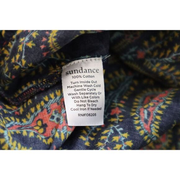 Sundance Women's Sz Medium Navy Floral/Paisley Print Cotton Wide Leg Pants - Picture 5 of 12